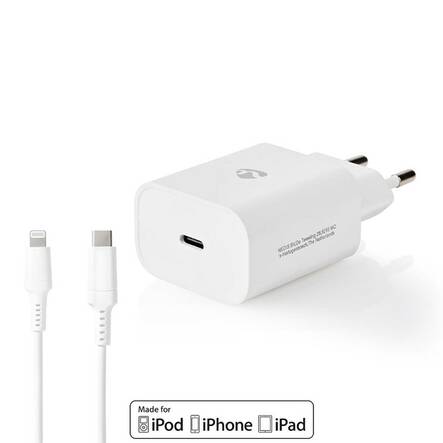 Seinälaturi 20W USB-C + kaapeli NEDIS - Puhelintarvikkeet - 174050 - 2