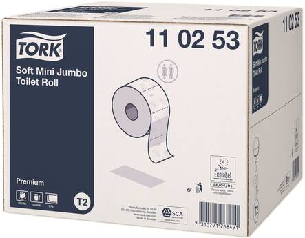 WC-paperi TORK Premium T2 Mini Jumbo - Minijumborullat ja annostelijat - 116000 - 1