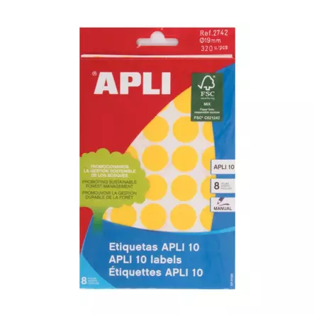 Tarraetiketti 19mm APLI pyöreä - Labels, Printing Cards, and Label Films - 128300 - 1