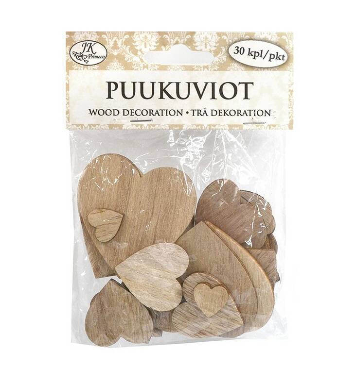 Puukuviot 1,5-5cm 30kpl/pkt - Craft supplies - 176190 - 1