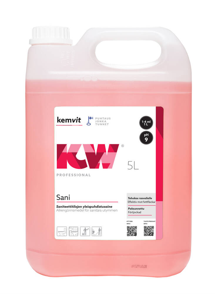 Saniteettipuhdistusaine 5L KW Sani - Saniteettitilojen puhdistusaineet - 133940 - 1