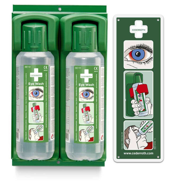 Silmänhuuhteluplo seinäteline CEDERROTH - Ensiaputuotteet  - 130500 - 1