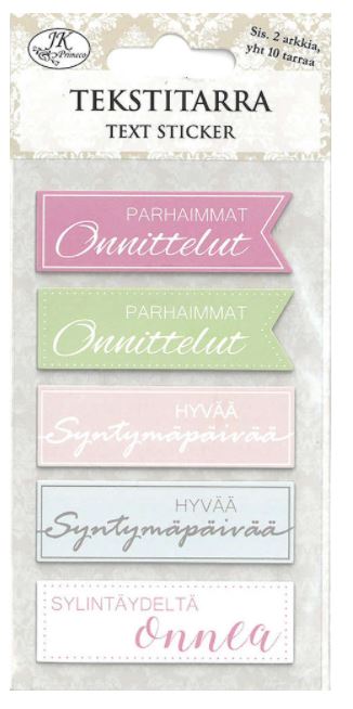 Tekstitarra Onnittelut pastelli - Tarrat ja tarrakirjat - 169430 - 1