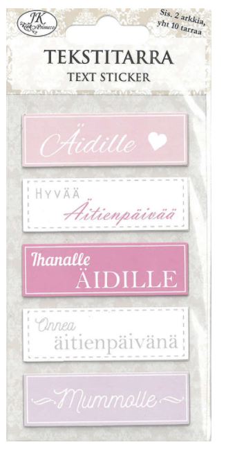 Tekstitarra Äidille - Tarrat ja tarrakirjat - 169630 - 1