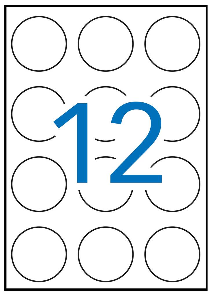 Tulostustarra pyöreä 60mm APLI 12-jak - Printing and Copier Labels - 103290 - 1