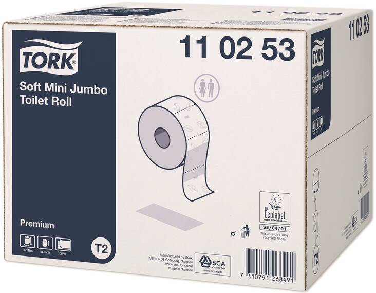 WC-paperi TORK Premium T2 Mini Jumbo - Mini jumbo rolls and dispensers - 116000 - 1