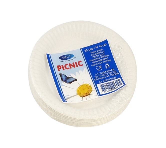 Lautanen 15cm SMILE Picnic - Kertakäyttölautaset ja -kulhot - 179940 - 1