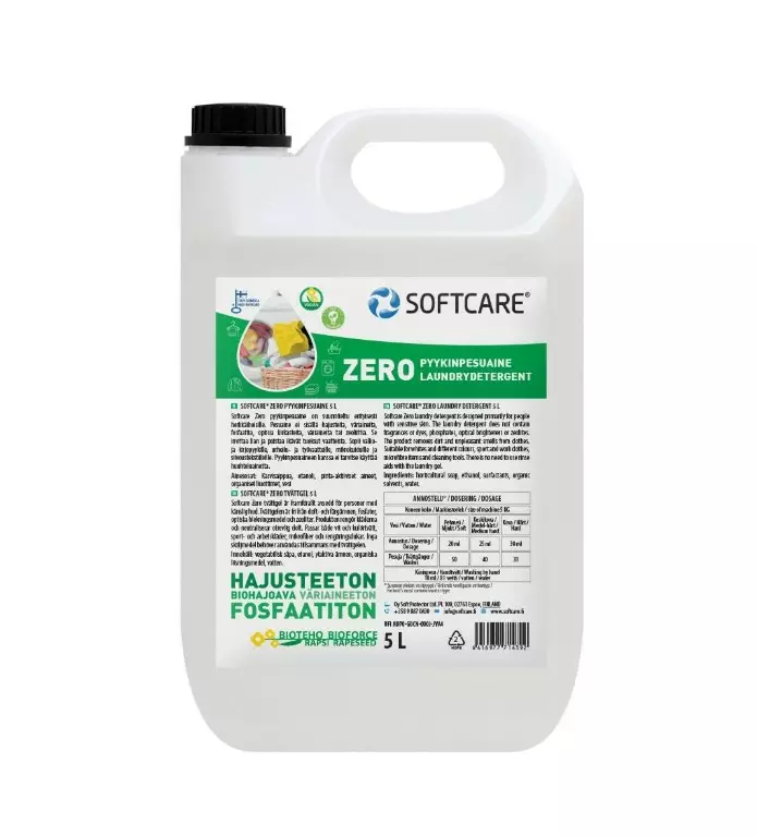 Pyykinpesuaine 5L SOFTCARE Zero - Tekstiilien puhdistus ja huolto - 183150 - 1