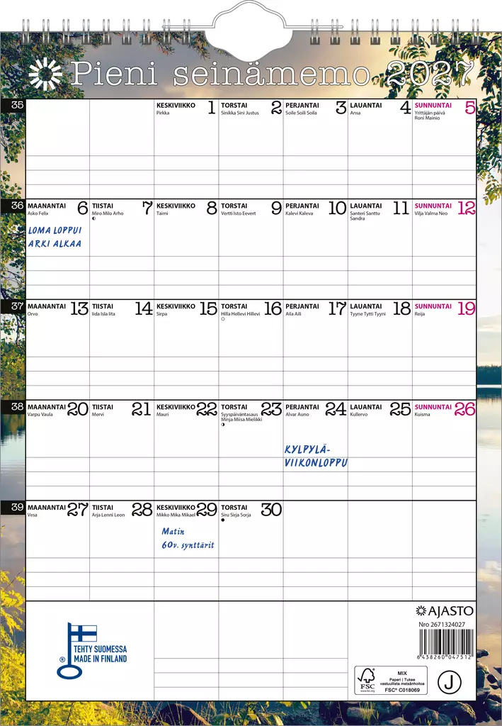 Seinäkalenteri 2027 - Wall calendars - 189460 - 1