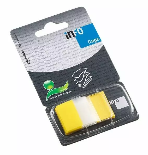 Keltainen, 50merkkiä, 24pkt/ltk - Page Markers and Index Tabs - 187250 - 1