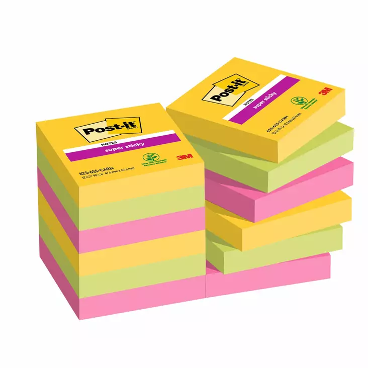 Viestilappu 47,6x47,6mm POST IT Carnival - Viestilaput ja telineet - 188360 - 1