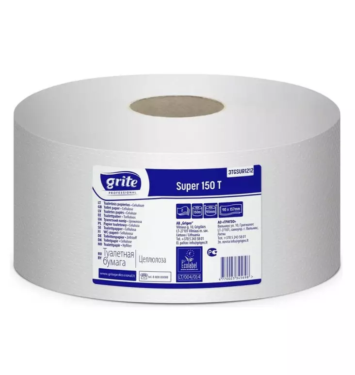 WC-paperi GRITE Super 150T Pikku Jumbo - Minijumborullat ja annostelijat - 186940 - 1