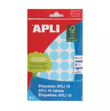 Tarraetiketti 19mm APLI pyöreä - Labels, Printing Cards, and Label Films - 128301 - 1