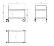 Hyllyvaunu 2 hyllyllä korkeus 600mm - Shelf Trolleys and Serving Trolleys - 177861 - 3