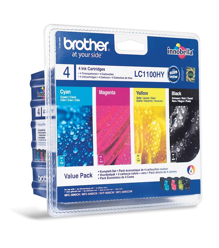 BROTHER LC1100HY mustesuihku 4 väriä - Brother inkjet cartridges - 120361 - 1