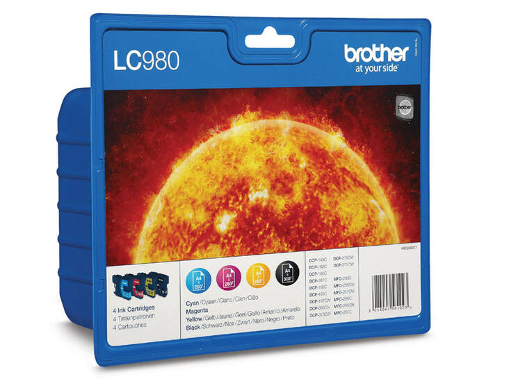 BROTHER LC980 mustesuihku 4 väriä - Brother inkjet cartridges - 130661 - 1