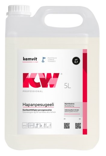 Hapanpesugeeli 5L KW - Saniteettitilojen puhdistusaineet - 174381 - 1