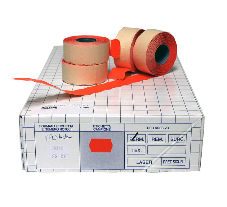 Hinnoittelukoneen etiketti BLITZ 26x16 - Pricing machine tapes and ink rollers - 125231 - 1