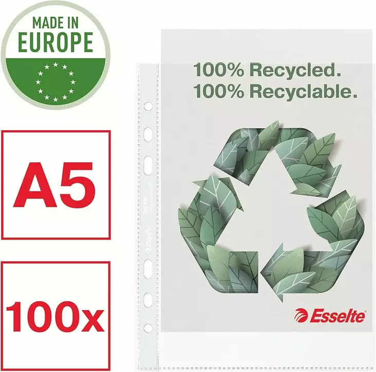 Kansiotasku A5 70my ESSELTE Recycled - Folder Pockets - 163811 - 1