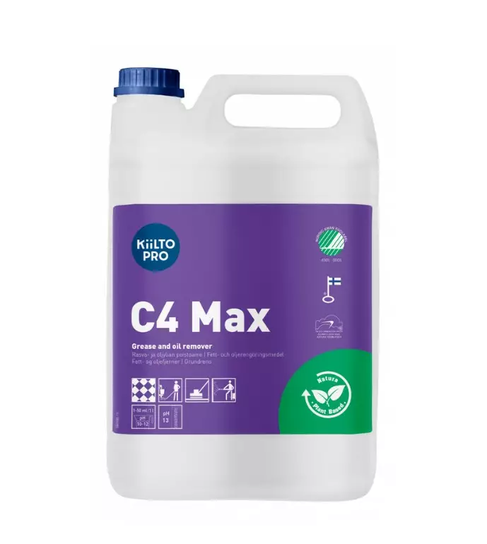 Puhdistusaine 5L KIILTO C4 Max - Rasvan ja pinttyneen lian poistoaineet - 160091 - 1
