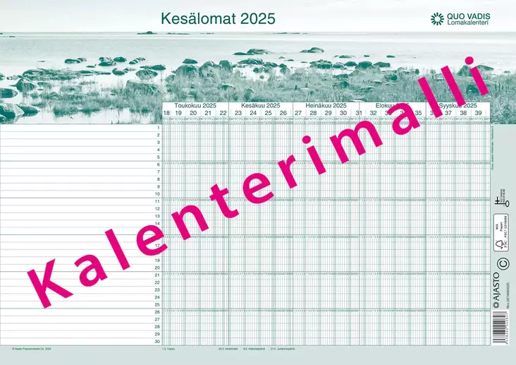 Quo Vadis -lomakalenteri 2025-2026 - Calendars 2025 - 181251 - 1