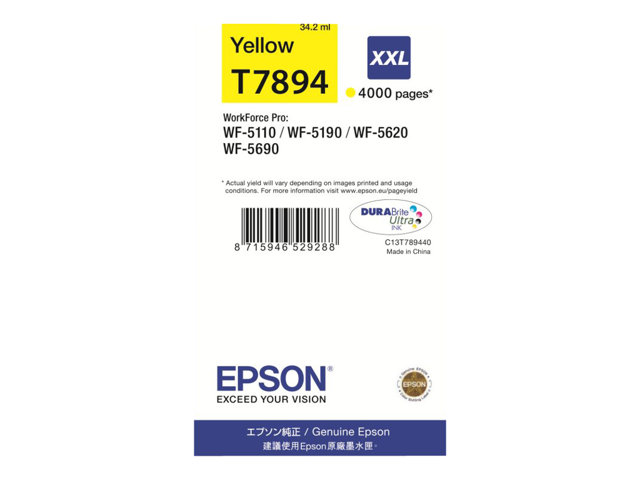 EPSON T7894Y XXL mustesuihku - Epson inkjet cartridges - 158052 - 1