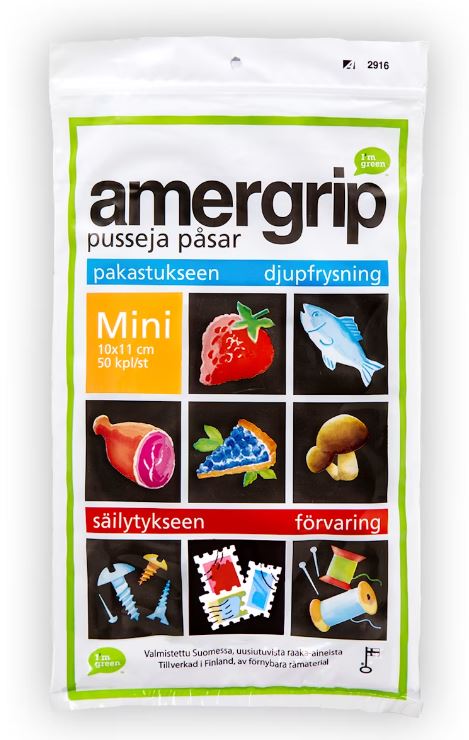 Pakastepussi 10x11cm Amergrip mini - Shipping, packing list, and sealable poc - 178252 - 1