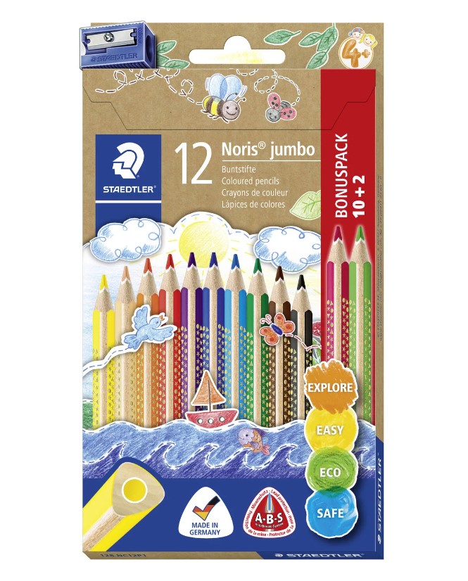 Puuvärikynä 12/srj STAEDTLER Noris Jumbo - Puuvärit - 126932 - 1