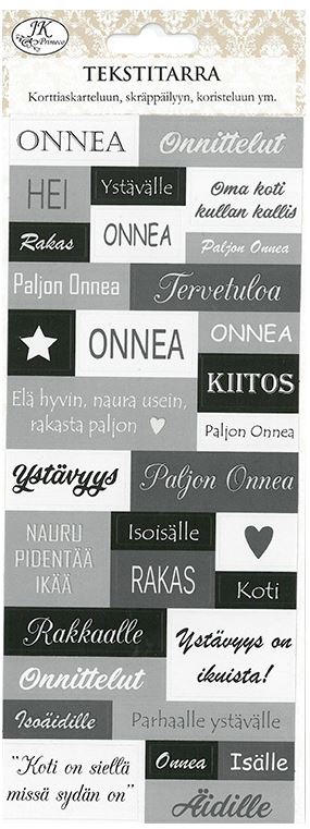 Tekstitarra Mustavalko - Stickers and sticker books - 154652 - 1