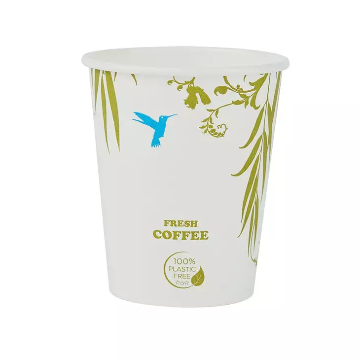 Kertakäyttö, valk, muoviton, 50kpl/pss - Disposable cups and lids - 183852 - 1