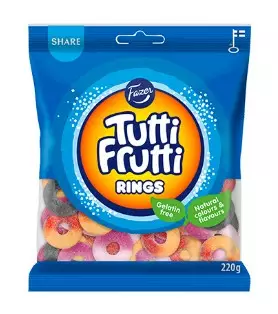 Tutti Frutti Rings 220g FAZER - Candies - 180972 - 1