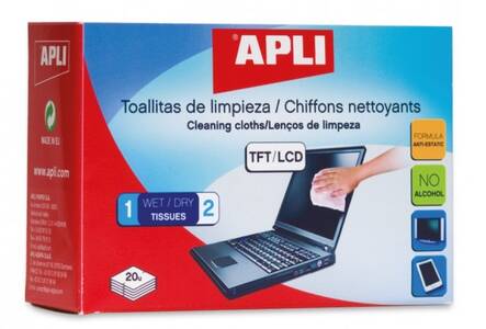 Puhdistusliina APLI kostea/kuiva - ATK:n puhdistusaineet ja liinat - 118233 - 1