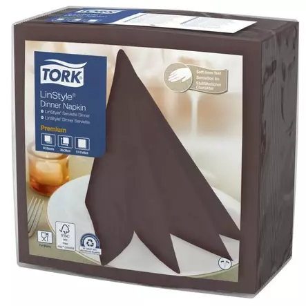 Tummanruskea, 1-krs, 1/4, 14x50kpl/ltk - Napkins and paper serviettes - 189213 - 1