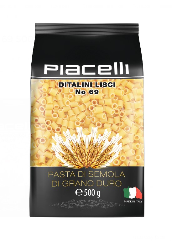 Pasta Ditalini Lisci 500g PIACELLI - Kuivakaappi ja leivonta - 168903 - 1