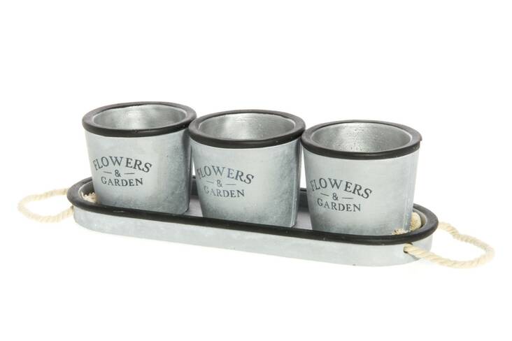 Suojaruukku 3kpl+alusta flower&garden - Maljakot ja ruukut - 143883 - 1