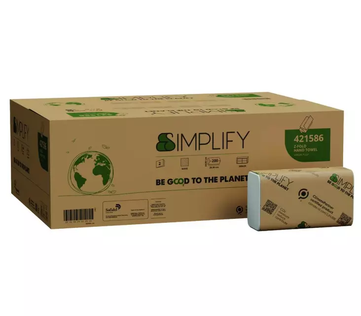 Käsipyyhe PAPERNET Simplify Z-taitto - Liuskakäsipyyhkeet ja annostelijat - 133893 - 1