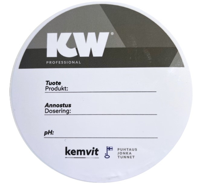 Käyttöliuosetiketti KW Blanco - Working solution bottles and labels - 178273 - 1