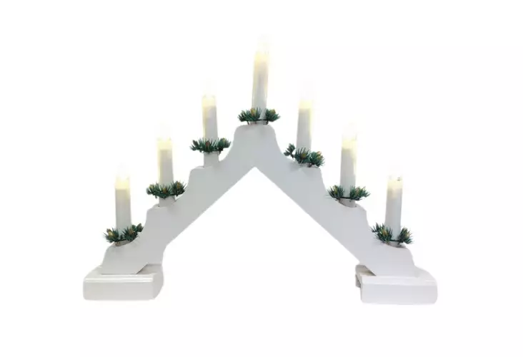 Kynttelikkö puinen 7-led - Kausivalot - 180753 - 1