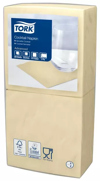 Lautasliina 24x24cm 1/4 TORK Cocktail - Servietit ja lautasliinat - 117094 - 1