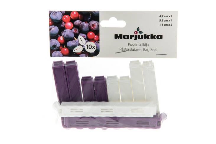 Pussinsulkija 10kpl/pkt MARJUKKA - Muovirasiat ja säilöntä - 166604 - 1