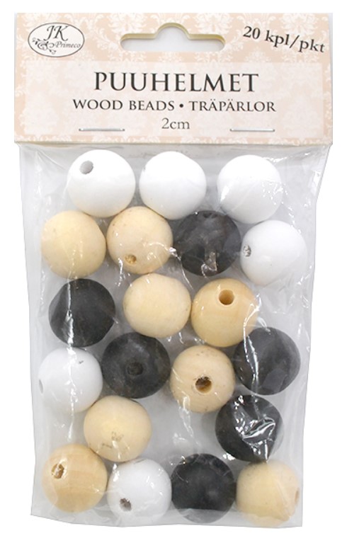 Puuhelmet Naturlajitelma 2cm 20kpl/pkt - Craft supplies - 171964 - 1