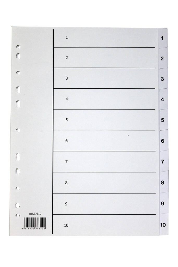 Rekisteri 1-10 A4 kartonki - Index dividers, cardboard - 102094 - 1