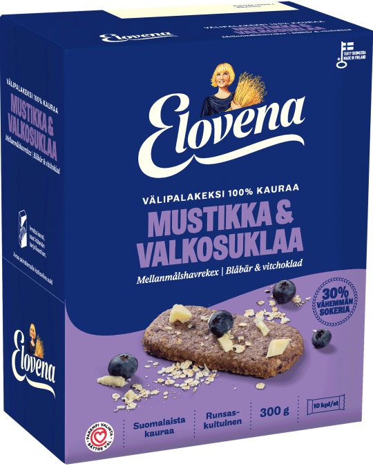 Välipalakeksi Elovena 10x30g/pkt - Biscuits and crackers - 166084 - 1