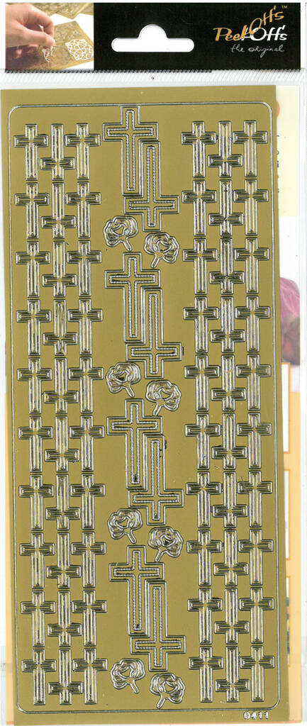 Ääriviivatarra risti ja ruusu - Tarrat ja tarrakirjat - 136004 - 1