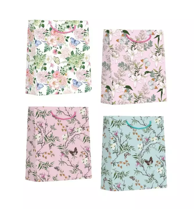 Lahjakassi 18x24/8,5cm Kukat ja perhoset - Gift bags - 183254 - 1