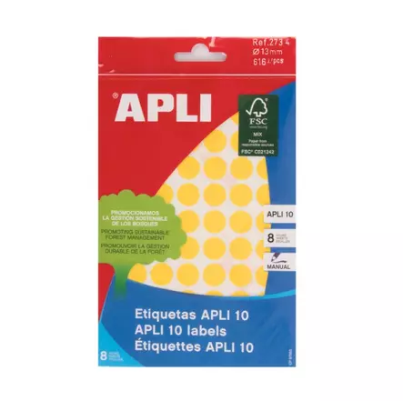 Tarraetiketti 13mm APLI pyöreä - Labels, Printing Cards, and Label Films - 109455 - 1