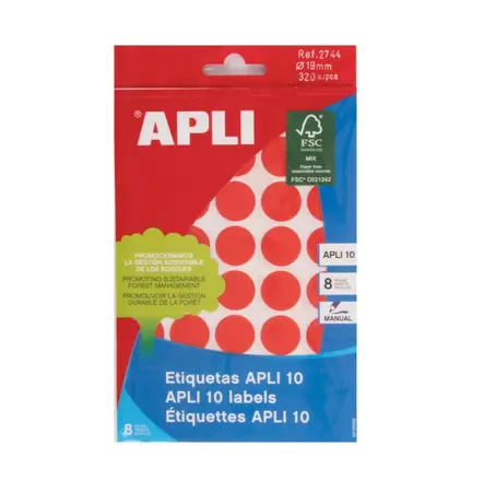 Tarraetiketti 19mm APLI pyöreä - Labels, Printing Cards, and Label Films - 127575 - 1