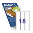 Tulostustarra 63,5x46,6 MULTI 18-jak - Printing and Copier Labels - 127315 - 1