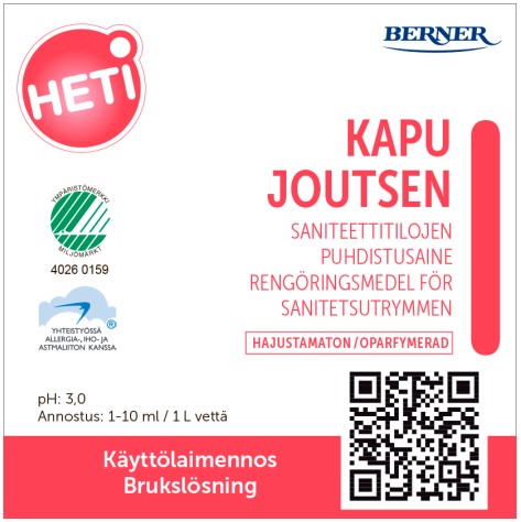 Käyttöliuosetiketti HETI Kapu Joutsen - Working solution bottles and labels - 177415 - 1