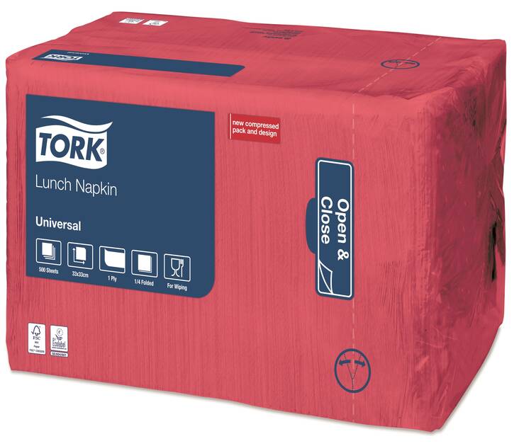 Lautasliina 33x33cm TORK Lunch 1/4 - Servietit ja lautasliinat - 158295 - 1